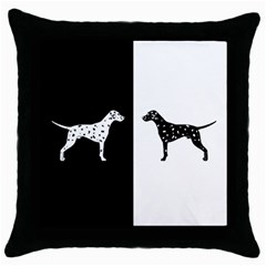 Dalmatian Dog Throw Pillow Case (black) by Valentinaart