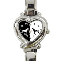 Dalmatian Dog Heart Italian Charm Watch by Valentinaart