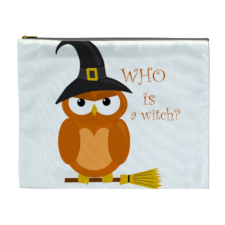 Halloween orange witch owl Cosmetic Bag (XL)