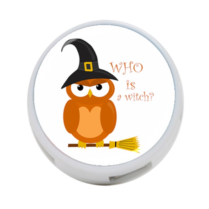 Halloween orange witch owl 4-Port USB Hub (One Side)