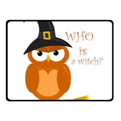 Halloween Orange Witch Owl Fleece Blanket (small) by Valentinaart