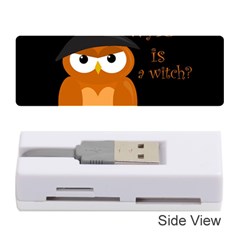 Halloween Orange Witch Owl Memory Card Reader (stick)  by Valentinaart