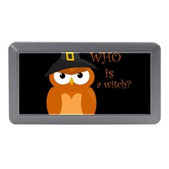 Halloween Orange Witch Owl Memory Card Reader (mini) by Valentinaart