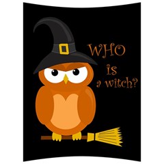 Halloween Orange Witch Owl Back Support Cushion by Valentinaart