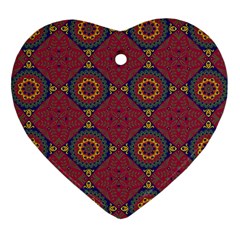 Oriental Pattern Heart Ornament (two Sides) by ValentinaDesign