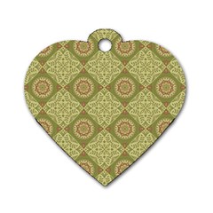 Oriental pattern Dog Tag Heart (One Side)