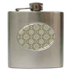 Oriental pattern Hip Flask (6 oz)