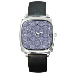 Oriental Pattern Square Metal Watch