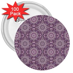 Oriental pattern 3  Buttons (100 pack) 