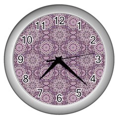 Oriental pattern Wall Clocks (Silver) 