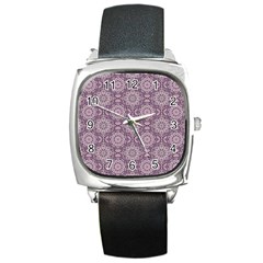 Oriental pattern Square Metal Watch