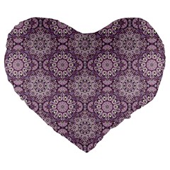 Oriental pattern Large 19  Premium Heart Shape Cushions