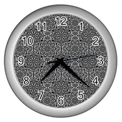 Oriental Pattern Wall Clocks (silver) 