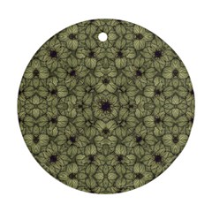 Stylized Modern Floral Design Round Ornament (two Sides) by dflcprints