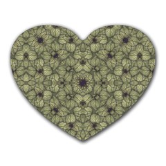 Stylized Modern Floral Design Heart Mousepads by dflcprints