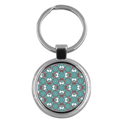 Colorful Geometric Graphic Floral Pattern Key Chains (round)  by dflcprints