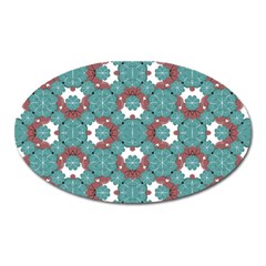 Colorful Geometric Graphic Floral Pattern Oval Magnet by dflcprints