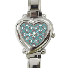 Colorful Geometric Graphic Floral Pattern Heart Italian Charm Watch by dflcprints