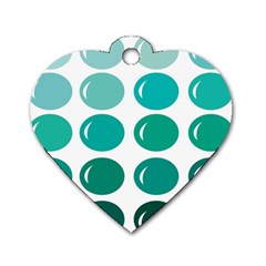 Bubbel Balloon Shades Teal Dog Tag Heart (two Sides)