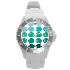Bubbel Balloon Shades Teal Round Plastic Sport Watch (l)