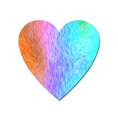 Aurora Rainbow Orange Pink Purple Blue Green Colorfull Heart Magnet by Mariart