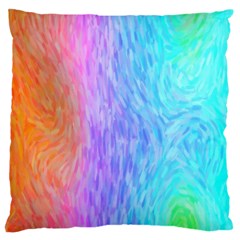 Aurora Rainbow Orange Pink Purple Blue Green Colorfull Large Cushion Case (two Sides) by Mariart