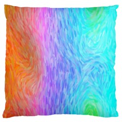 Aurora Rainbow Orange Pink Purple Blue Green Colorfull Large Flano Cushion Case (one Side) by Mariart