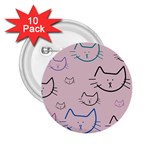 Cat Pattern Face Smile Cute Animals Beauty 2.25  Buttons (10 pack)  Front