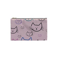 Cat Pattern Face Smile Cute Animals Beauty Cosmetic Bag (small)  by Mariart