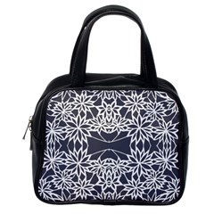 Blue White Lace Flower Floral Star Classic Handbags (one Side) by Mariart