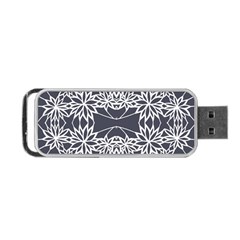 Blue White Lace Flower Floral Star Portable Usb Flash (one Side)