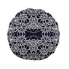 Blue White Lace Flower Floral Star Standard 15  Premium Round Cushions by Mariart