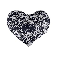 Blue White Lace Flower Floral Star Standard 16  Premium Heart Shape Cushions by Mariart