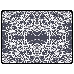 Blue White Lace Flower Floral Star Double Sided Fleece Blanket (large)  by Mariart