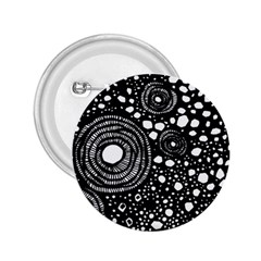 Circle Polka Dots Black White 2 25  Buttons