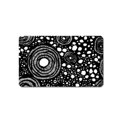 Circle Polka Dots Black White Magnet (name Card)