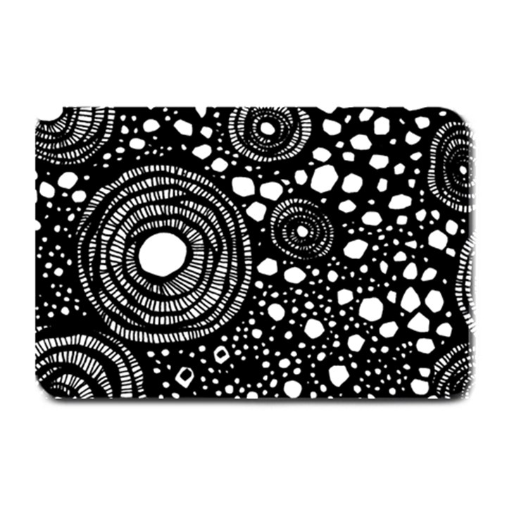 Circle Polka Dots Black White Plate Mats