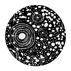 Circle Polka Dots Black White Ornament (round Filigree)