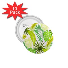 Amazon Forest Natural Green Yellow Leaf 1 75  Buttons (10 Pack) by Mariart