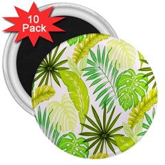 Amazon Forest Natural Green Yellow Leaf 3  Magnets (10 Pack)  by Mariart