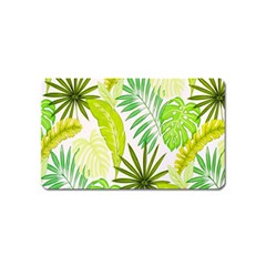 Amazon Forest Natural Green Yellow Leaf Magnet (name Card)