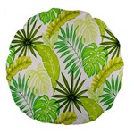 Amazon Forest Natural Green Yellow Leaf Large 18  Premium Flano Round Cushions Front