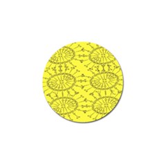 Yellow Flower Floral Circle Sexy Golf Ball Marker (4 Pack)