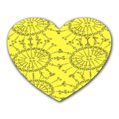 Yellow Flower Floral Circle Sexy Heart Mousepads