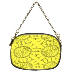 Yellow Flower Floral Circle Sexy Chain Purses (two Sides) 