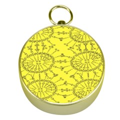 Yellow Flower Floral Circle Sexy Gold Compasses by Mariart