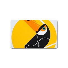 Cute Toucan Bird Cartoon Yellow Black Magnet (name Card)