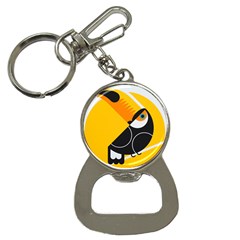 Cute Toucan Bird Cartoon Yellow Black Button Necklaces