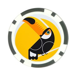 Cute Toucan Bird Cartoon Yellow Black Poker Chip Card Guard (10 pack)