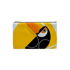 Cute Toucan Bird Cartoon Yellow Black Cosmetic Bag (Small) 